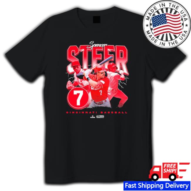 Official Number 7 Spencer Steer Cincinnati Baseball Players Cluich shirt, hoodie, tank top, sweater and long sleeve t-shirt